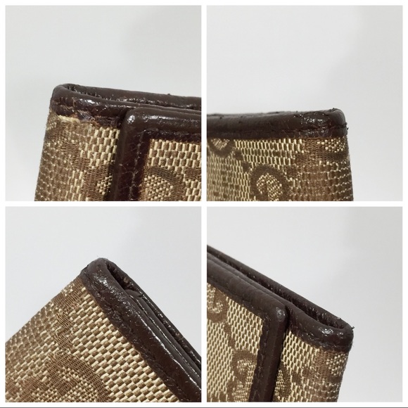 Gucci brown distressed monogram canvas and leather key wallet - Picture 4 of 12